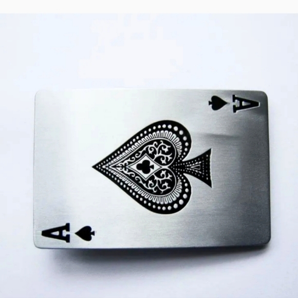 Accessories New Ace Of Spades Silver Playing Card Poker Card Belt